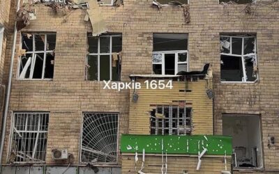 Hospital i Kharkiv bombet